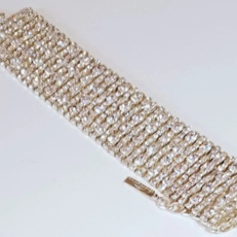 Silver Rhinestone Very Bright Bracelet - Picture 9 of 9